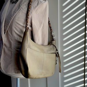 Brighton Barbados Gold Leather Hobo Purse
